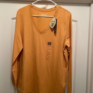 NWT Natural Reflections Mustard Long Sleeve V-Neck Shirt